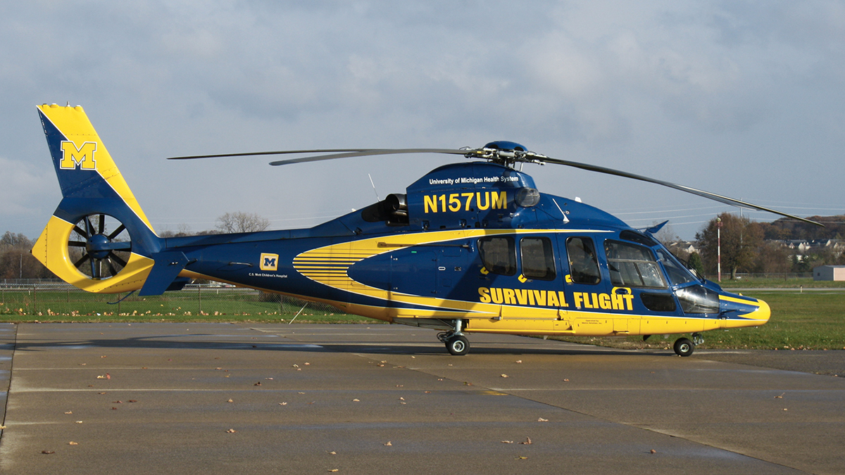 Full size: University of Michigan Health System  EC55 N157UM at Ann Arbor Municipal Airport